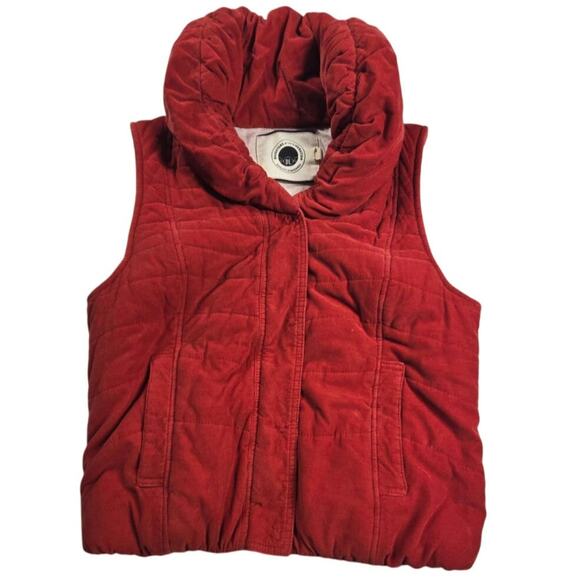 Daughters of the Liberation‎ Anthropologie Medium Full Zip Vest Quilted Red - Picture 1 of 9